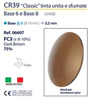 LENTE CR39 BROWN 75% B=6 D=72 MM     CAT.3 SP.2.2